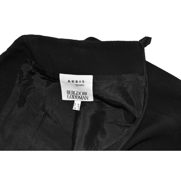 A7 Auth AKRIS PUNTO X BERGDORF GOODMAN Black Zip Front Pockets Pencil Skirt Sz 6 - Picture 4 of 4